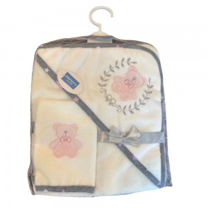 ست حوله کلاه دار و لیف نوزادی کارترز   carters طرح خرس