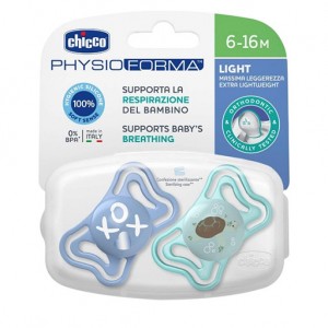پستانک ارتودنسی  16-6  ماه فیزو فورما مدل لایت چیکو Chicco بسته 2 عددی