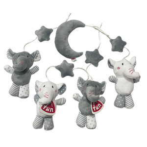 آویز تخت موزیکال بیبی فان Baby Fun  طرح فیل کرم