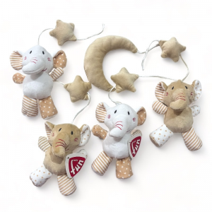 آویز تخت موزیکال بیبی فان Baby Fun  طرح فیل کرم