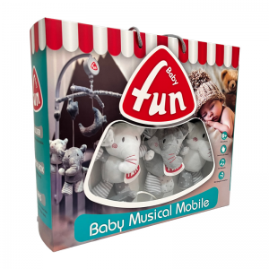 آویز تخت موزیکال بیبی فان Baby Fun  طرح فیل کرم