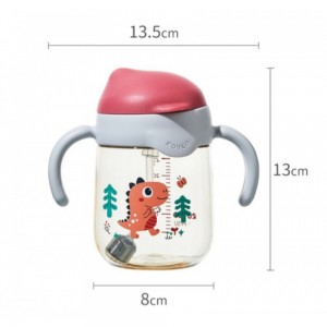 لیوان آبمیوه خوری نی دار طرح دایناسور رووکو Rovco