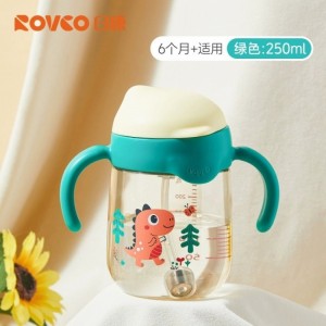 لیوان آبمیوه خوری نی دار طرح دایناسور رووکو Rovco