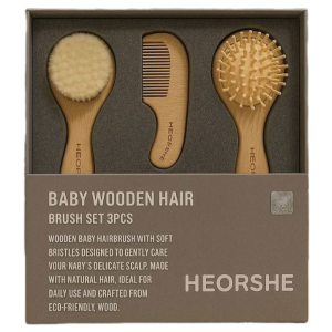 ست شانه و برس چوبی هی اور شی Heorshe  سه عددی