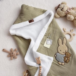 پتو  کلاهدار موسلین نوزادبی بی لایک Baby Like طرح خرگوش