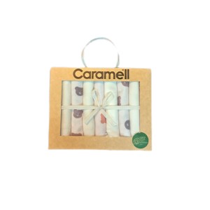 دستمال دست وصورت نوزاد کارامل caramell طرح دار مجموعه 7 عددی