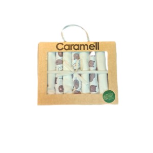 دستمال دست وصورت نوزاد کارامل caramell طرح دار مجموعه 7 عددی