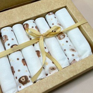 دستمال دست وصورت نوزاد کارامل caramell طرح دار مجموعه 7 عددی