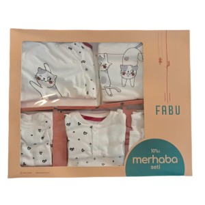 ست لباس بیمارستانی فابو ببه Fabu bebe طرح گربه