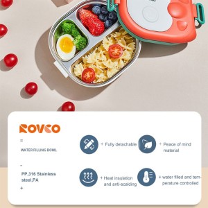 ظرف غذای استیل کودک رووکو Rovco طرح دایناسور