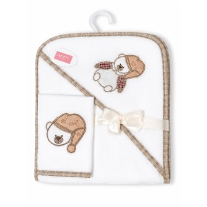 ست حوله کلاه دار و لیف نوزادی کارترز  carters