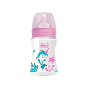 شیشه شیر  +0 ماه چیکو chicco مدل ول بینگ گنجایش 150 میلی لیتر