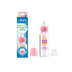 شیشه شیر طلقی +6 ماه آپشن پلاس دکتر براون Dr Browns ظرفیت 250 میلی لیتر