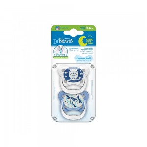 پستانک ارتودنسی شب تاب 0 تا 6 ماه  دکتر براون Dr Brown’s طرح سنجاقک و جغد بسته دو عددی