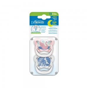 پستانک ارتودنسی شب تاب 0 تا 6 ماه  دکتر براون Dr Brown’s طرح سنجاقک و قو بسته دو عددی