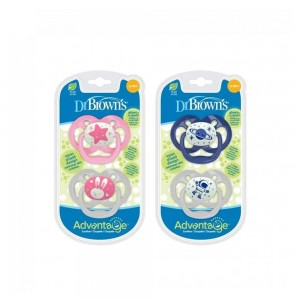 پستانک ارتودنسی شب تاب 6-18 ماه دکتر براون Dr Browns بسته دو عددی