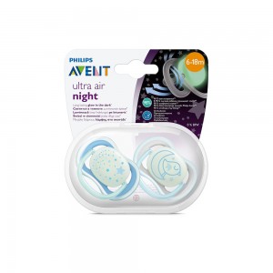 پستانک ارتودنسی شب تاب  18-6 ماه فیلیپس اونت Philips Avent بسته دو عددی  SCF376/20