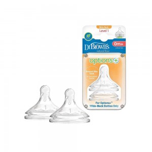 سرشیشه پهن 0+ ماه دکتر براون Dr Browns بسته دو عددی