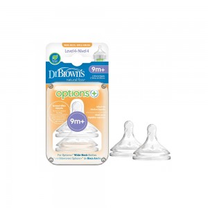 سرشیشه پهن 9+ ماه دکتر براون Dr Browns بسته دو عددی