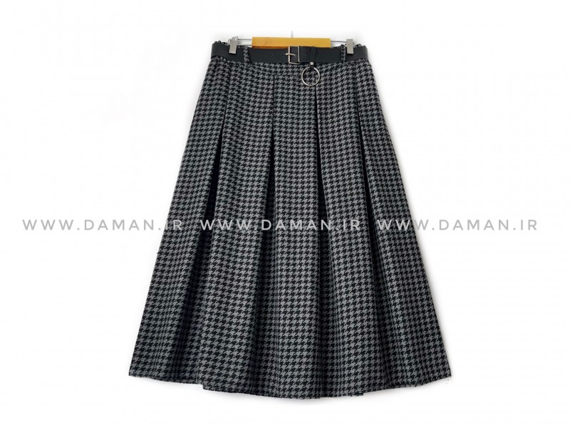 دامن پشمی با کمربند قد 80  کد (3079)