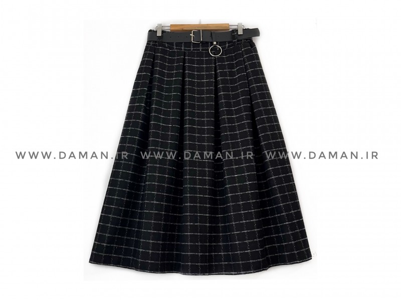 دامن پشمی با کمربند قد 80  کد (3080)