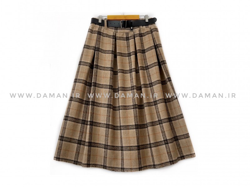 دامن پشمی با کمربند قد 80  کد (S 777)