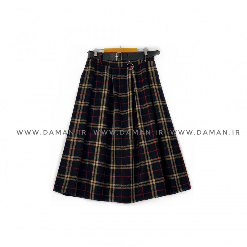 دامن پشمی با کمربند قد 80  کد (5011)