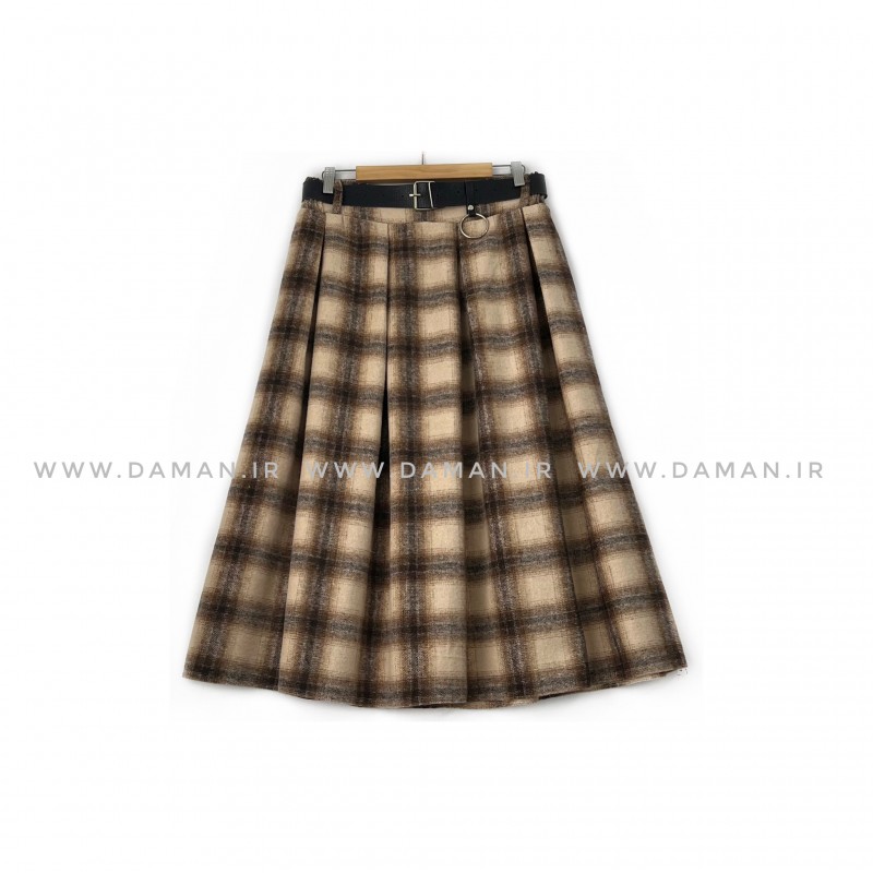 دامن پشمی با کمربند قد 80  کد (5002)