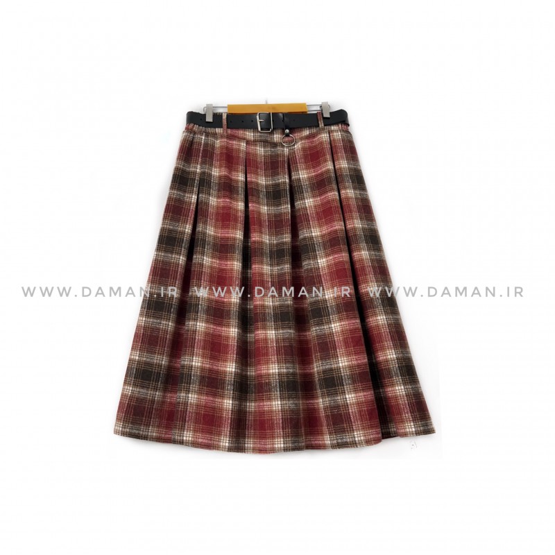 دامن پشمی با کمربند قد 80  کد (5043)