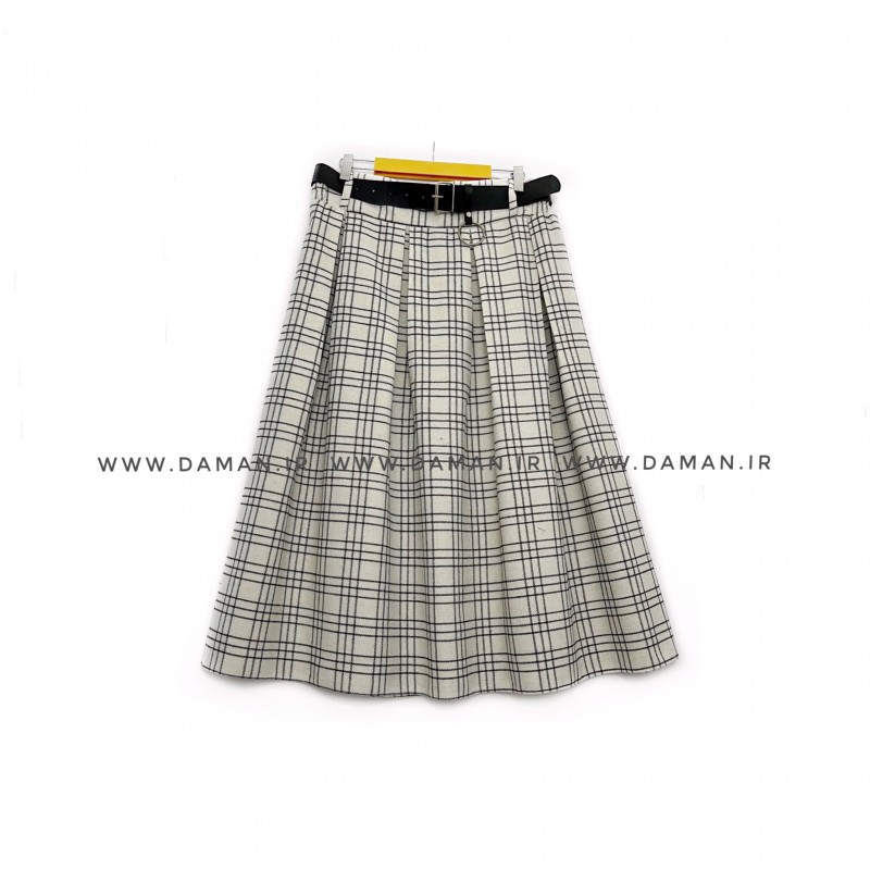 دامن پشمی با کمربند قد 80  کد (5081)