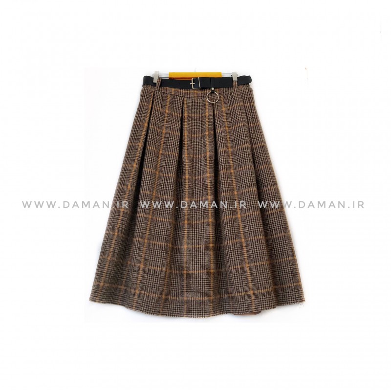 دامن پشمی با کمربند قد 80  کد (5082)