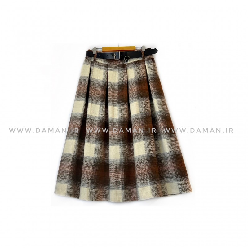 دامن پشمی با کمربند قد 80  کد (5013)