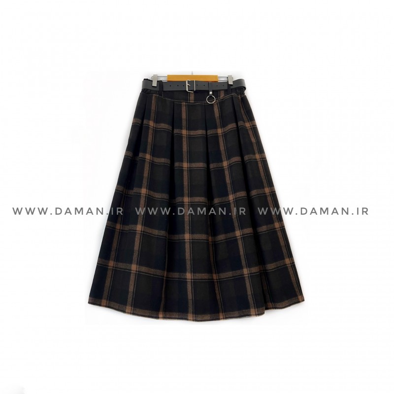 دامن پشمی با کمربند قد 80  کد (5066)