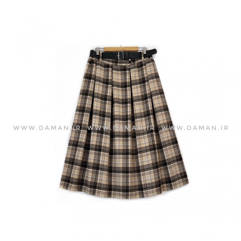 دامن پشمی با کمربند قد 80  کد (5062)
