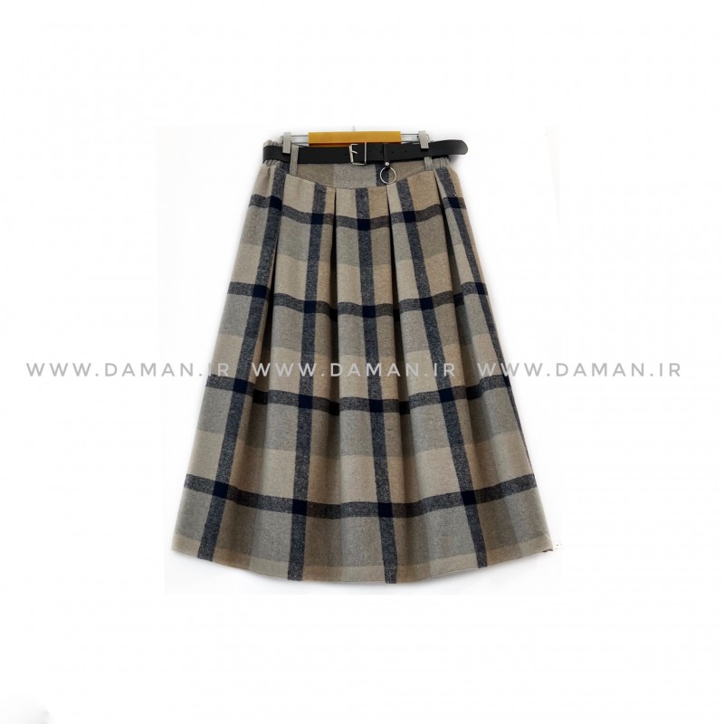 دامن پشمی با کمربند قد 80  کد (5029)