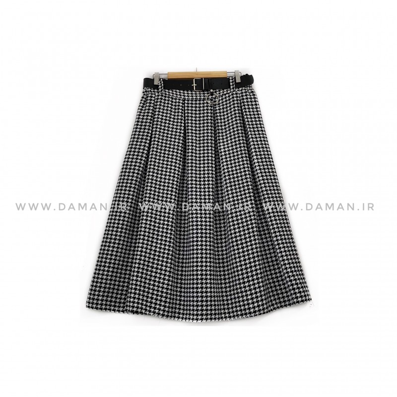 دامن پشمی با کمربند قد 80  کد (9000)