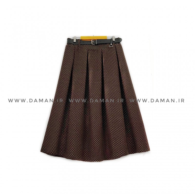 دامن پشمی با کمربند قد 80  کد (5094)