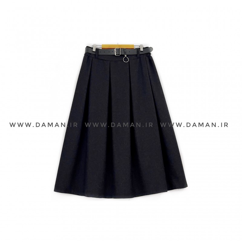 دامن پشمی با کمربند قد 80  کد (3098)