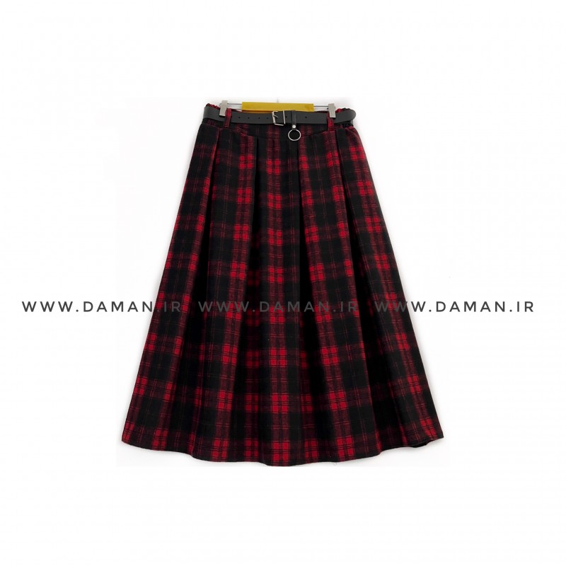 دامن پشمی با کمربند قد 80  کد (3031)