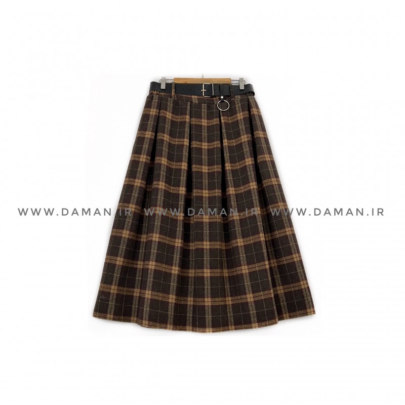 دامن پشمی با کمربند قد 80  کد (3040)
