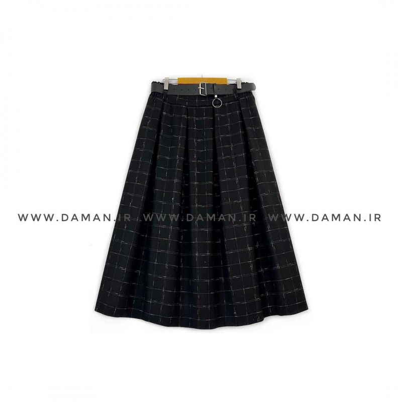 دامن پشمی با کمربند قد 80  کد (550)