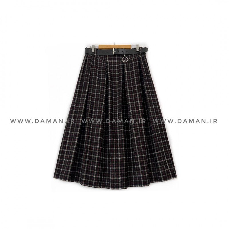 دامن پشمی با کمربند قد 80  کد (3018)