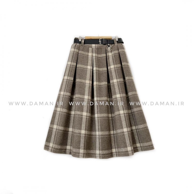 دامن پشمی با کمربند قد 80  کد (3020)
