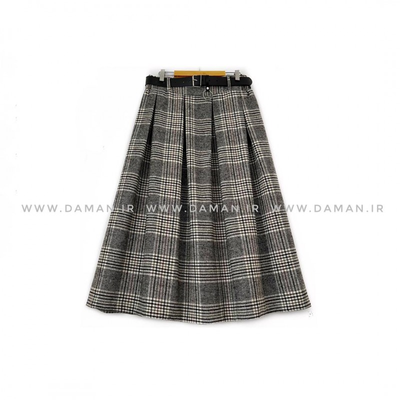 دامن پشمی با کمربند قد 80  کد (3015)