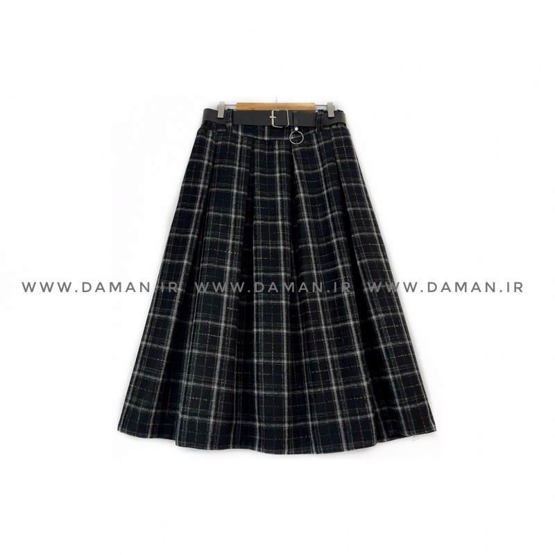 دامن پشمی با کمربند قد 80  کد (557)