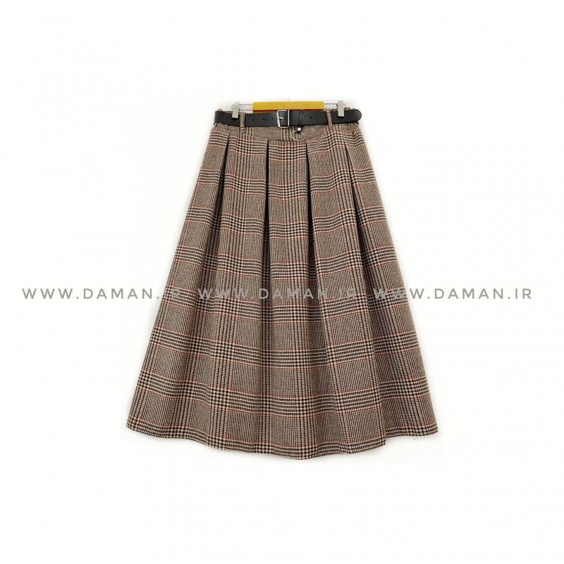 دامن پشمی با کمربند قد 80  کد (114)