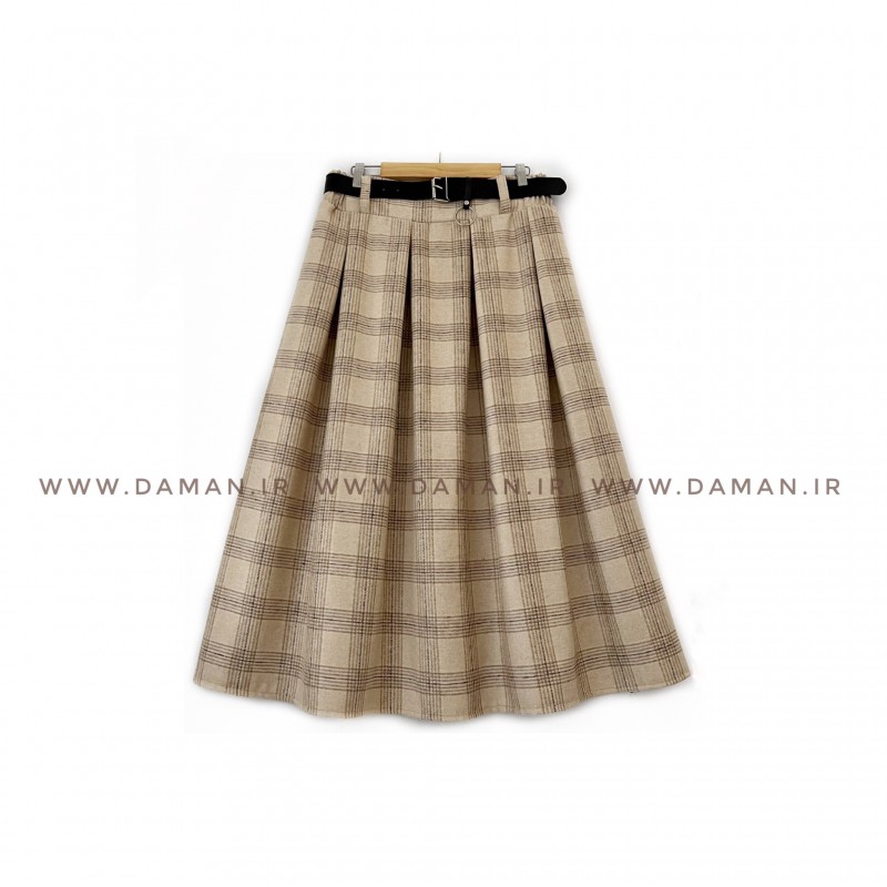 دامن پشمی با کمربند قد 80  کد (3044)