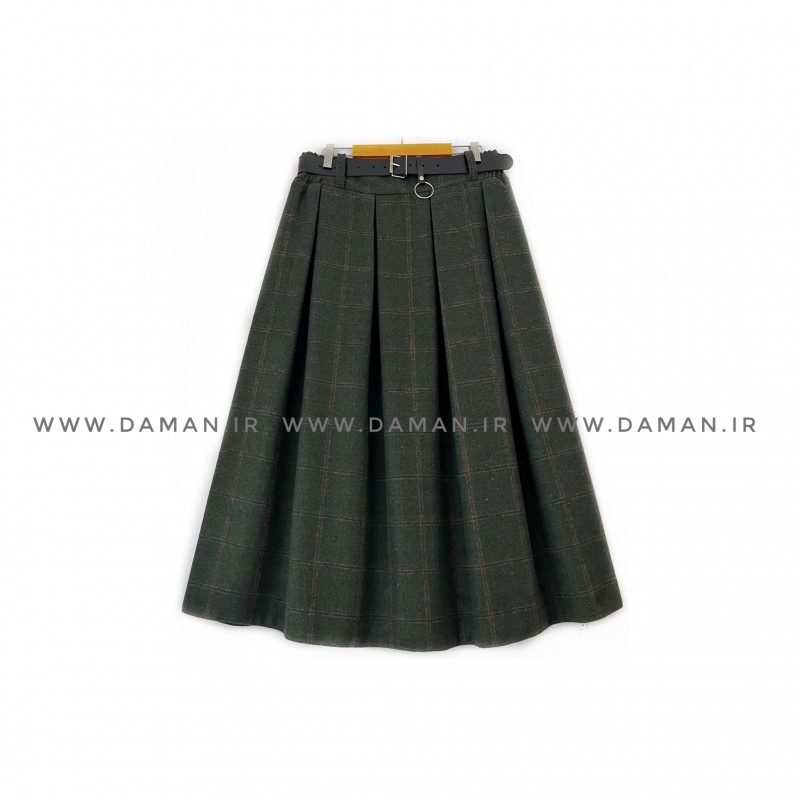 دامن پشمی با کمربند قد 80  کد (3038)
