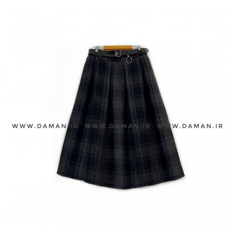 دامن پشمی با کمربند قد 80  کد (3001)