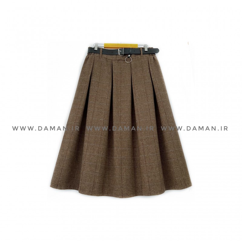 دامن پشمی با کمربند قد 80  کد (444)